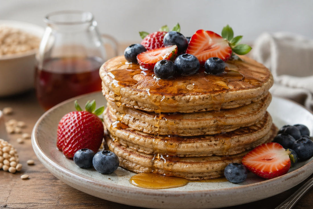 Freshly-Milled Organic Wheat Pancakes
