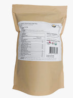 Tevally Organics certified organic dwarf grey sugar peas 1.5 kg package back view showing nutritional facts, ingredients, and organic certifications