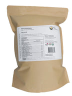 Tevally Organics certified organic hulled barley 3 kg package back view showing nutritional facts, ingredients, and organic certifications
