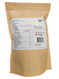 Tevally Organics certified organic rye berries 1.5 kg package back view showing nutritional facts, ingredients, and organic certifications
