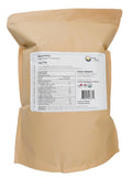 Tevally Organics certified organic rye berries 5 kg package back view showing nutritional facts, ingredients, and organic certifications